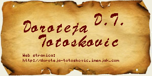 Doroteja Totošković vizit kartica
